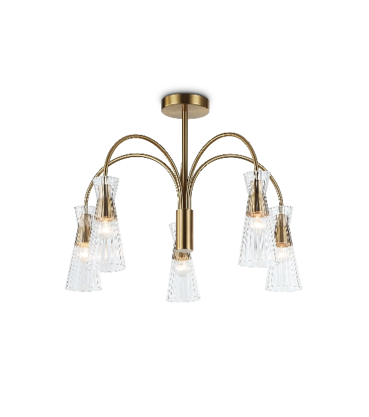 Люстра Ambrella light LH55701/5 BS/CL латунь/прозрачный E14*5 max 40W D600*440