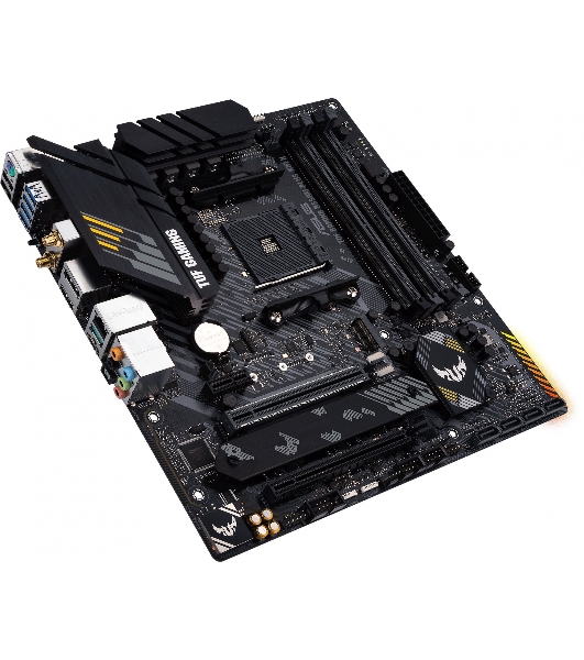 Материнская плата ASUS TUF GAMING B550M-PLUS WI-FI II, AM4, AMD B550, 4xDDR4, 4xSATA, 2xM.2, 1xPCIe 4.0 x16, 1xPCIe 3.0 x4, 1xPCIe x1, 1xDP, 1xHDMI, 1x 2.5Gb LAN, 1xUSB-C 3.2 Gen 2, 4xUSB-A 3.2 Gen 1, 2xUSB-A 2.0, 5x3.5 мм, TOSLINK, 7.1, mATX