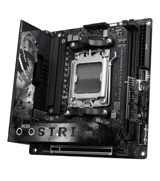 Материнская плата ASUS ROG STRIX X870-I GAMING WIFI, AM5, AMD X870, 2xDDR5, 2xSATA, 2xM.2, 1xPCI-E 5.0 x16, 1xHDMI, 2xUSB-C USB4, 1xUSB-C 10Gbps, 4xUSB-A 10Gbps, 1x 2.5Gb LAN, 2x3.5 мм, Mini-ITX