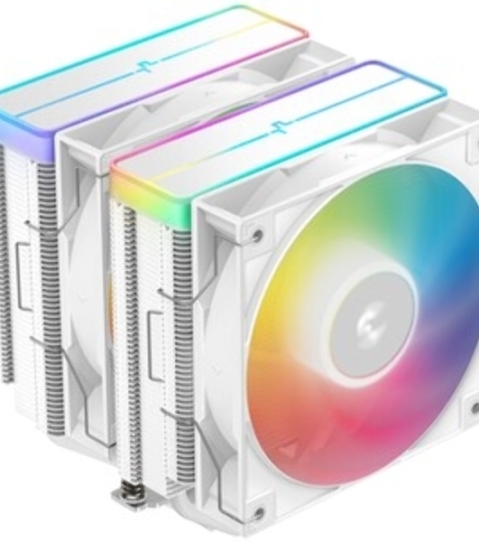 Кулер для процессора DEEPCOOL AG620 WH ARGb V2 LGA20XX/1700/1200/115X/AM5/AM4 (9шт/кор, TDP 260W, PWM, ARGb DUAL Fan 120мм, 6 тепл. трубок, белый) RET