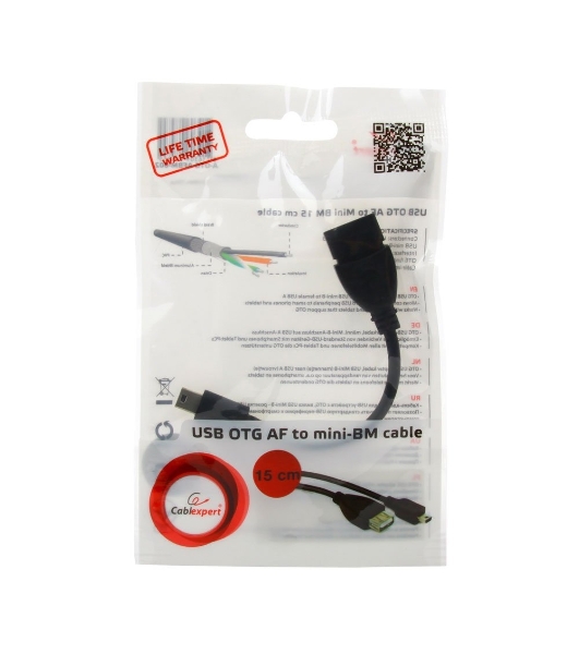 Кабель Gembird/Cablexpert AF/Mini-BM, 0.15м, пакет