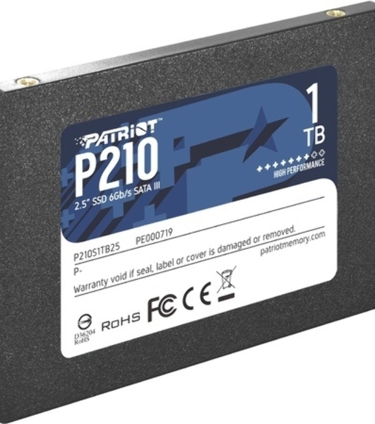 Накопитель SSD Patriot P210, 1Tb, SATA III, 2.5', R/W 520/430
