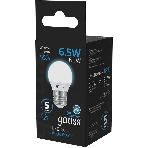 Лампа светодиодная Gauss 105102307 6.5Вт цок.: E27 шар 220B 6500K св. свеч. бел. хол. (упак.: 10 шт), фото5