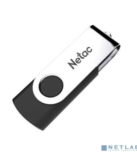 Флешка USB Netac U505 (NT03U505N-016G-20BK), 16Gb, USB 2.0, R/W 70/30, черный/серебристый