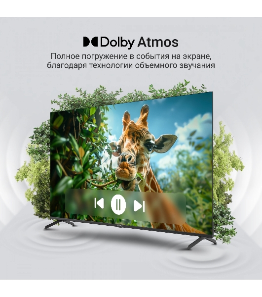 Телевизор Digma 65' DM-LED65UQB31 черный QLED 4K UHD 60Hz Google TV