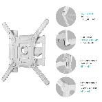 Кронштейн ONKRON/32-55' макс. 400x400, 2 колена, наклон -5º+8º, поворот 180º макс, от стены 55-500мм, белый, фото24