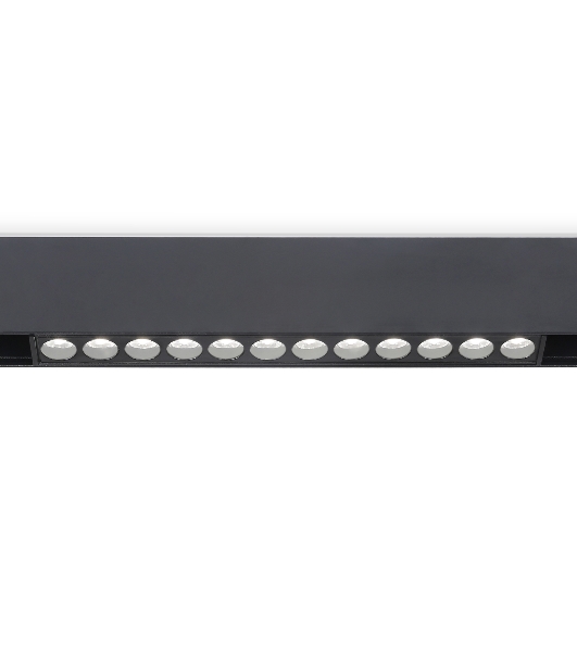 Светильник трековый светодиодный GL4024 BK черный IP20 12W 4200K 48V 24° 220*22*45