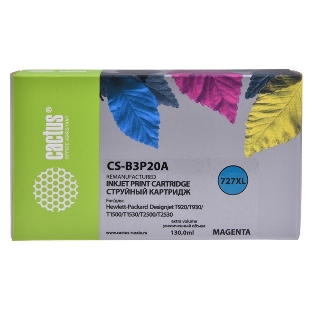 Картридж струйный Cactus CS-B3P20A №727 пурпурный (130 мл) для HP DJ T920/T1500/T2530