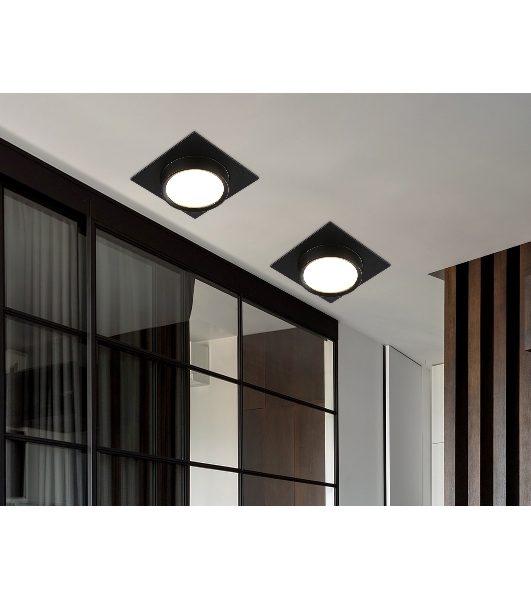 Светильник встраиваемый Ambrella light TN6739 BK черный IP44 GX53 110*110*57