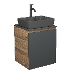 Тумба Bau Dream Blackwood 50 графит, раковина BAU Cerama 48х37 темно-серая матовая, смеситель Hotel Dream Black, нерж. сталь, черный, фото12