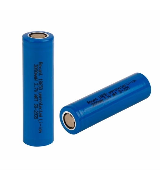 Высокоемкостный аккумулятор Rexant 18650 unprotected 20 А Li-ion 3000 mAH 3.7 В