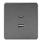Розетка Kranz ROUND USB-A+Type-C 3А с функцией быстрой зарядки титан, фото6