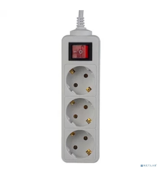 Сетевой удлинитель Perfeo с кнопкой 'POWERMATE', PF_A4679 (3,0 м, 3 розетки, белый(PF-PM-3/3,0-W))