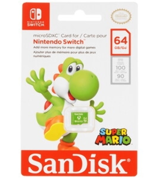 Флеш карта microSD 64GB SanDisk microSDXC Class 10 UHS-I A1 C10 V30 U3 for Nintendo Switch 100MB/s