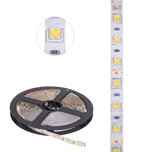 Лента светодиодная 5 м 12 В 5050 4000 К IP23 60 LED/м для БП с клеммами LAMPER