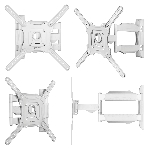 Кронштейн ONKRON/32-55' макс. 400x400, 2 колена, наклон -5º+8º, поворот 180º макс, от стены 55-500мм, белый, фото21