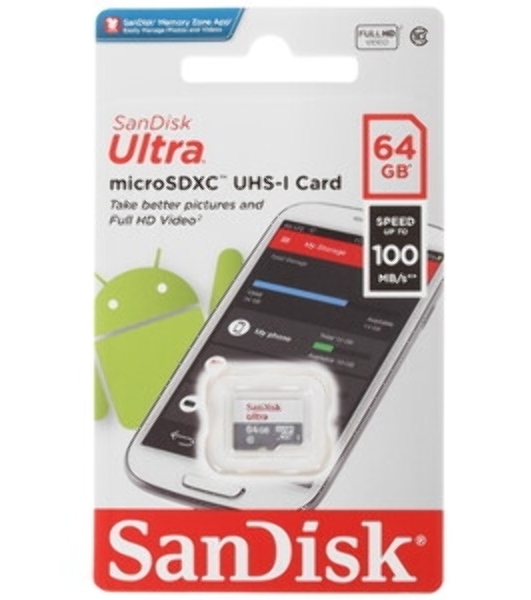 Флеш карта microSD 64Gb SanDisk microSDXC Class 10 Ultra UHS-I 100Mb/s