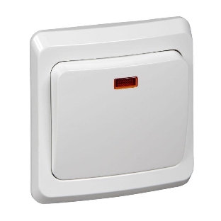 Выключатель 1-кл. СП Этюд 10А IP20 с индик. белый SchE BC10-005B