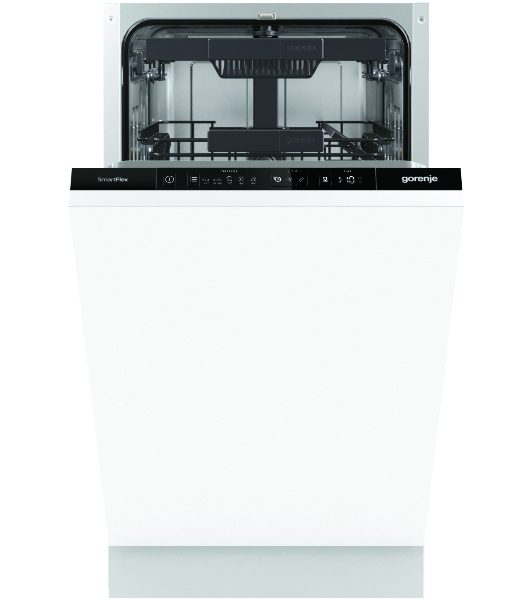 Встраиваемая посудомоечная машина Gorenje GV561D10, узкая, ширина 44.8см, полновстраиваемая, загрузка 11 комплектов