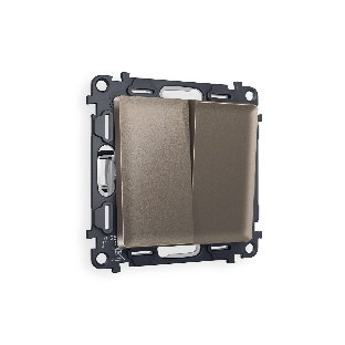 Комплект механизма 2-клавишного перекрестного выключателя 10A-250V ALFA Темная бронза матовый QUANT (AP6330, VM125) MA633030