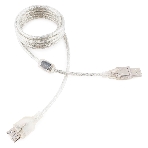 Кабель-удлинитель USB2.0 Pro Cablexpert CCF-USB2-AMAF-TR-2M, AM/AF, 2м, экран, 2феррит.кольца, прозрачный, пакет, фото 1