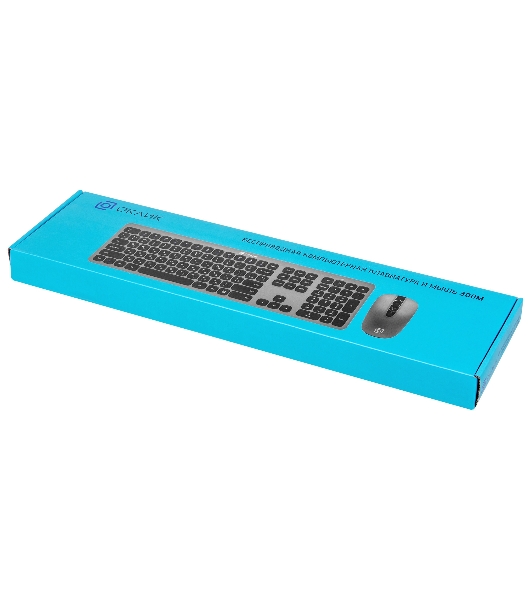 Комплект клавиатура+мышь Oklick 300M беспроводной, USB, 1600 DPI, серый/чёрный