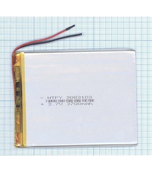 Аккумулятор Li-Pol (батарея) 3*83*103мм 2pin 3.7V/3700mAh
