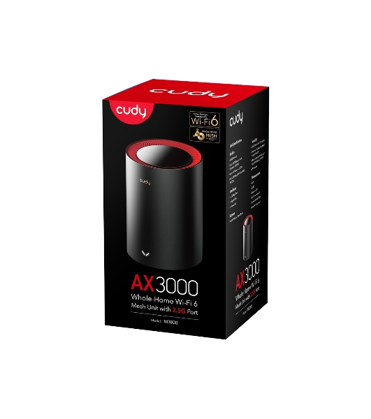 Бесшовный Mesh роутер Cudy M3000(1-PACK) AX3000 10/100/1000/2500BASE-T, белый