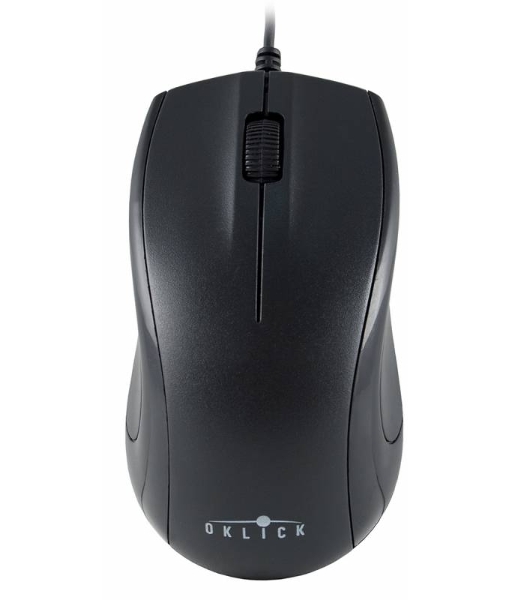 Мышь проводная Oklick 185M черный, 1200 dpi, USB, кнопки - 3