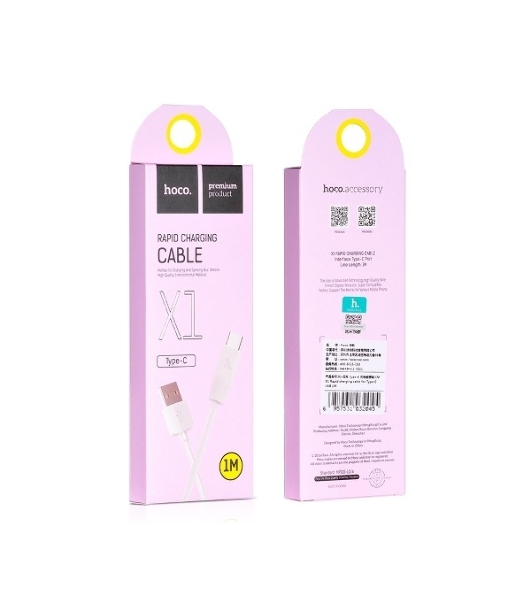 Кабель USB 2.0 HOCO X1, АM/Type-C M, белый, 1м