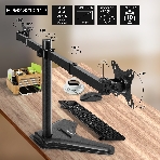 Настольная подставка ExeGate EDM2-3210-11D (для для двух мониторов 15'-32', VESA 75x75, 100x100, макс. нагрузка на один кронштейн 10 кг, наклон -90°/+90°, поворот -90°/+90°, регулировка по высоте, черный), фото21