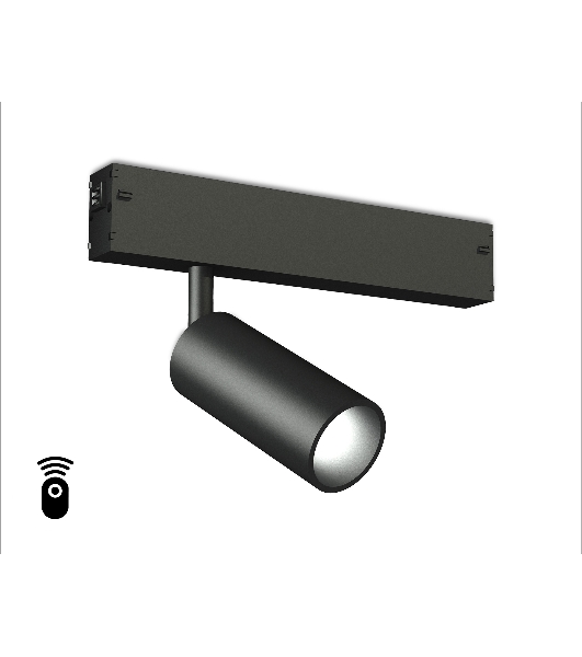 Управляемый светодиодный светильник для шинопровода Magnetic Ambrella light GL1202 BK черный IP20 7W 3000K-6400K 220V 36° D35*80 (Без ПДУ)