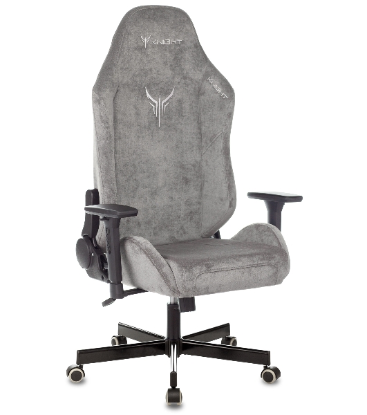 Кресло Бюрократ Knight N1 Fabric серый, ткань, 120 кг, механизм качания