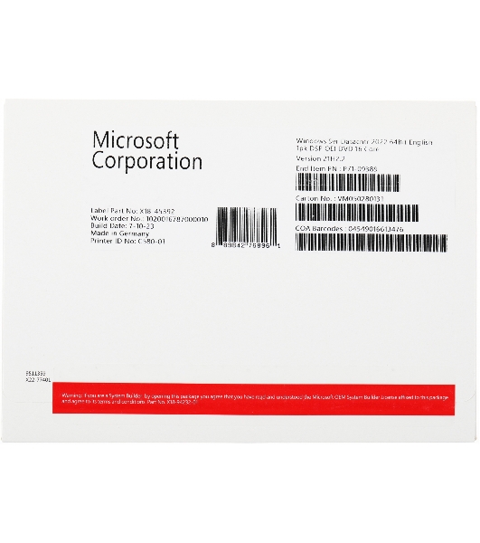 Операционная система Microsoft Windows Server Datacenter 2022 64Bit English 1pk DSP OEI DVD 16 Core (P71-09389)