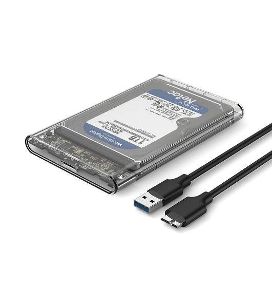 Внешний бокс 2.5 SATA Netac WH11 USB 3.0 NT07WH11-30CC слайд прозрачный корпус