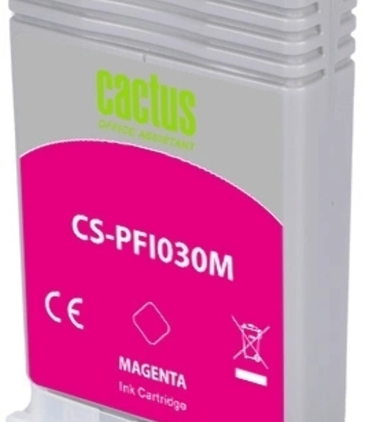 Картридж струйный Cactus CS-PFI030M PFI-030M пурпурный (55мл) для Canon imagePROGRAF TA-20/30