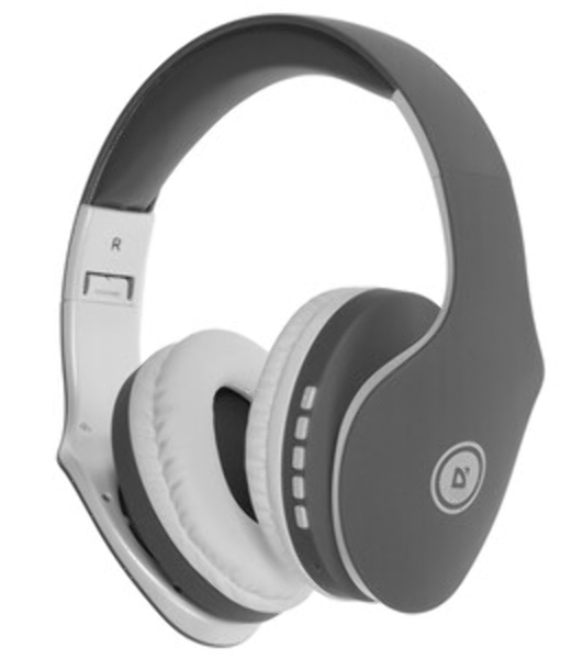 Беспроводные/проводные наушники Defender FreeMotion B525 серый/белый, накладные, Bluetooth + проводной, до 8 ч