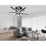 Настенно-потолочный светодиодный светильник FA8906 BK/CH черный/хром 132W 3000-6400K 620*590*150 (ПДУ РАДИО 2.4G), фото 1