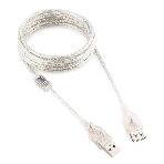 Кабель Cablexpert USB2.0 Pro, AM/AF, 3м, экран, 2 феррит.кольца, прозрачный (CCF-USB2-AMAF-TR-10), фото4