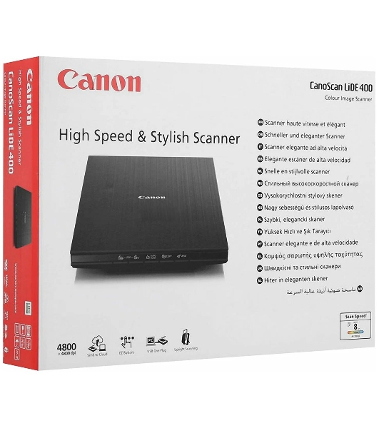 Планшетный сканер Canon CanoScan LiDE 400 (2996C010), (A4, CIS, 4800x4800dpi, ч/б 8 стр/мин,цв. 8 стр/мин, 48bit, 48bit, USB 3.0)