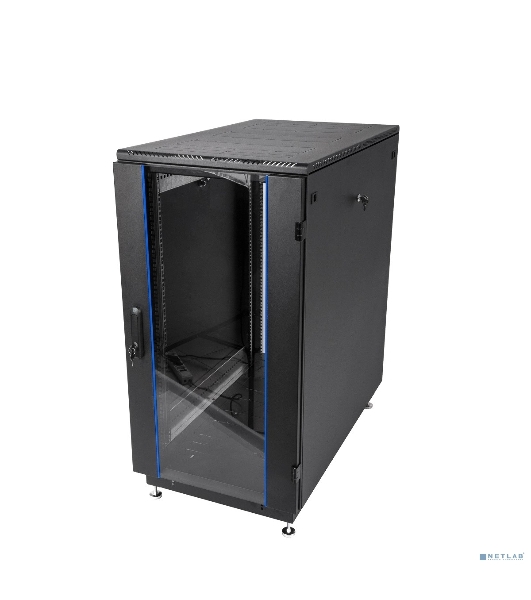 Шкаф телекоммуникационный напольный 18U (600x800) дверь стекло, черный (ШТК-М-18.6.8-1ААА-9005)