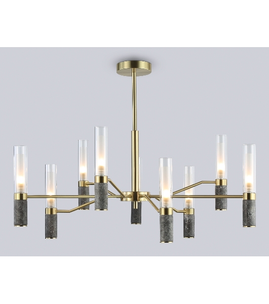 Люстра Ambrella light LH53355/9 GD/CL/WH золото/прозрачный/белый G9*9 max 40W D850*890