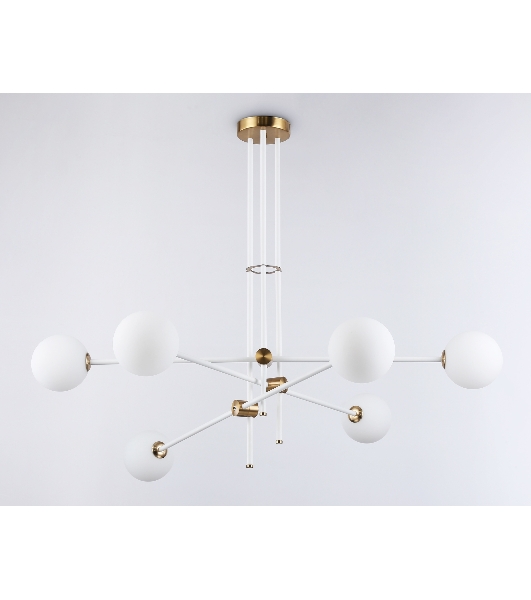 Светитльник Ambrella Light TR2521/6 WH/BS белый/латунь G9/6 max 10W D970*750