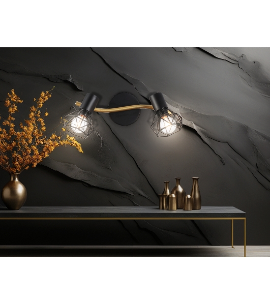 Светильник Ambrella light TR8656/2 BK/GD черный/золото E14/2 max 60W 330*100*185
