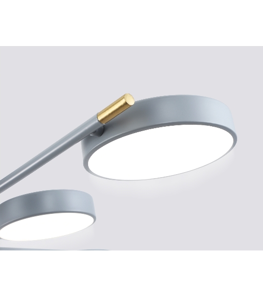 Люстра светодиодная на штанге Ambrella light FL516339/8 GR/CP серый/медь 120W 3000-6000K D850*170 (без ПДУ)