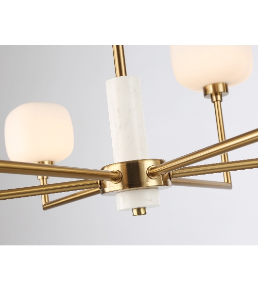 Люстра Ambrella light LH53015/6 BS/FR латунь/белый матовый G9*6 max 40W D690*680