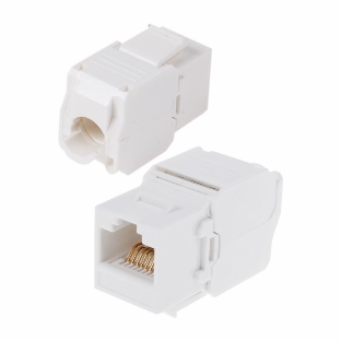 Модуль Rexant Keystone Jack RJ-45(8P8C), UTP неэкранированный, cat.5e, тип 90 градусов, самозажимной, белый