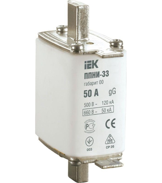 Вставка плавкая ППНИ-33 125А габарит 00 IEK DPP10-125