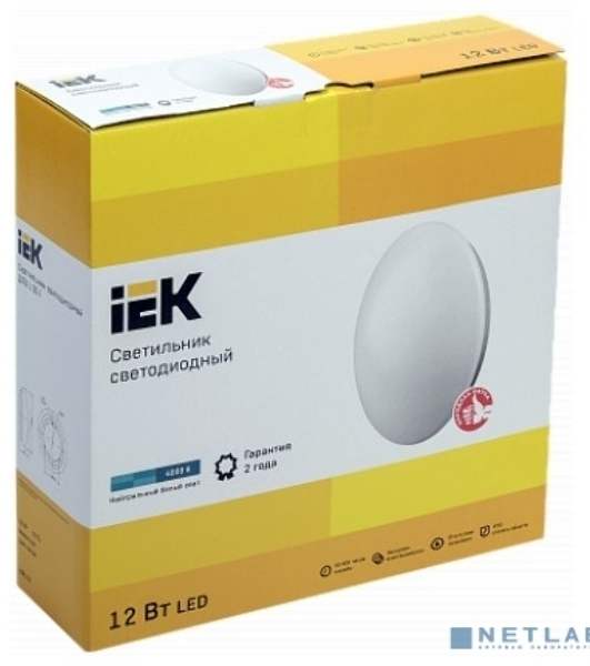 Светильник светодиодный ДПБ 1001 12Вт 4000K IP20 круг бел. IEK LDPB0-1001-12-4000-K01