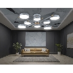 Люстра светодиодная на штанге Ambrella light FL516339/8 GR/CP серый/медь 120W 3000-6000K D850*170 (без ПДУ), фото3